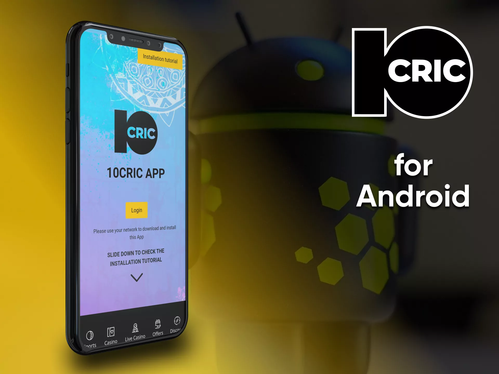 Install the 10cric casino games app.