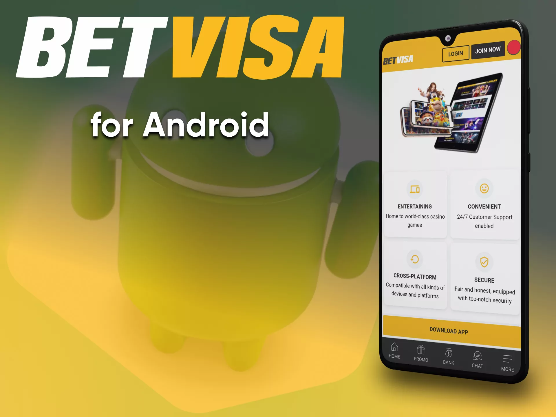 Play at the casino through the BetVisa app.