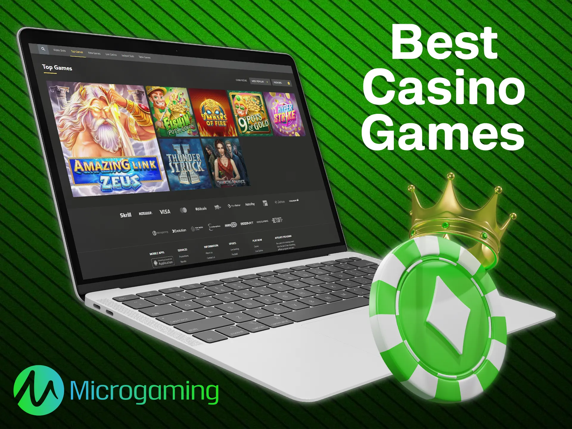 Win money by playing the most popular Microgaming casino games.