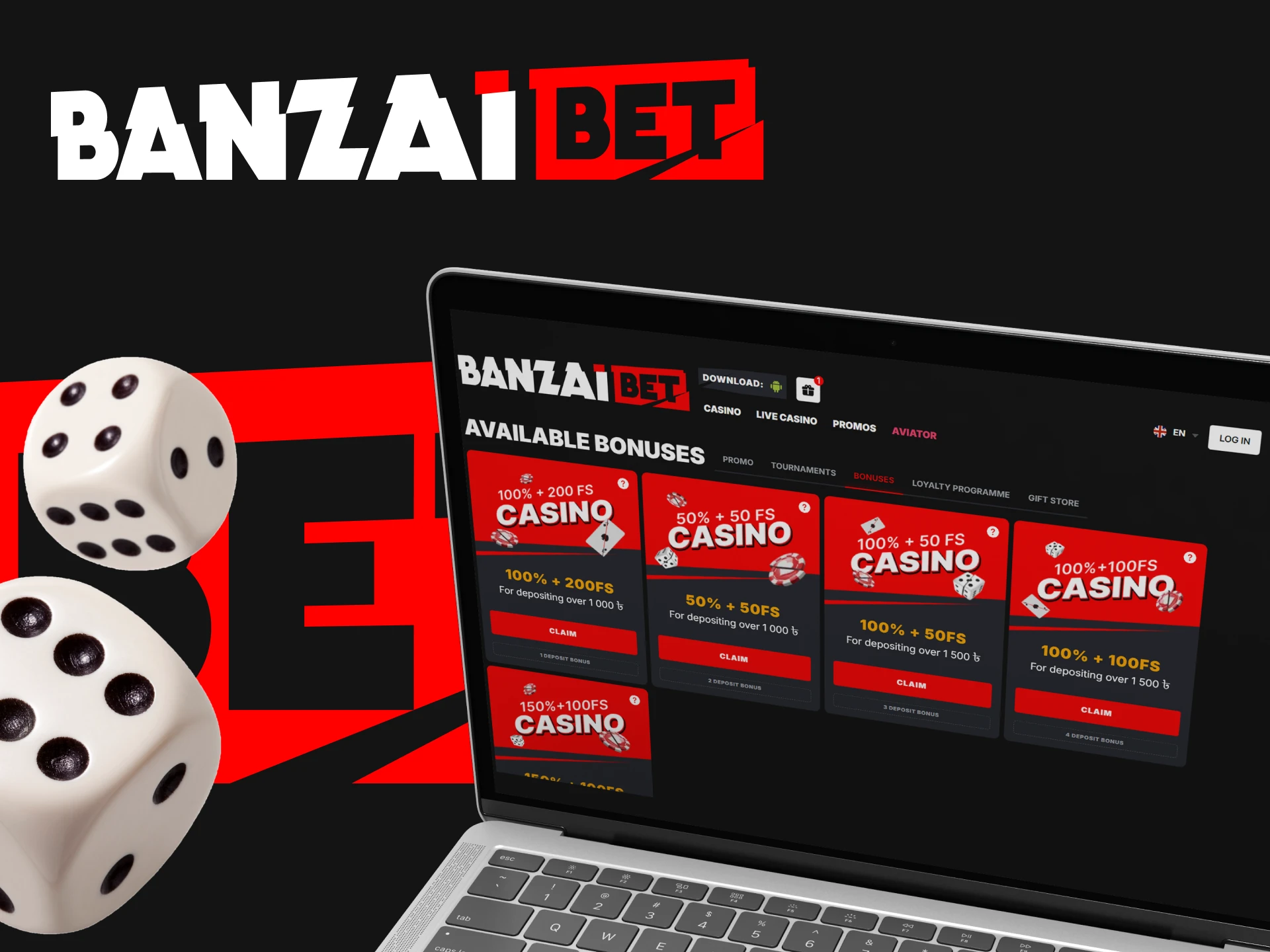 We will tell you what bonuses you can get on the Banzaibet website.