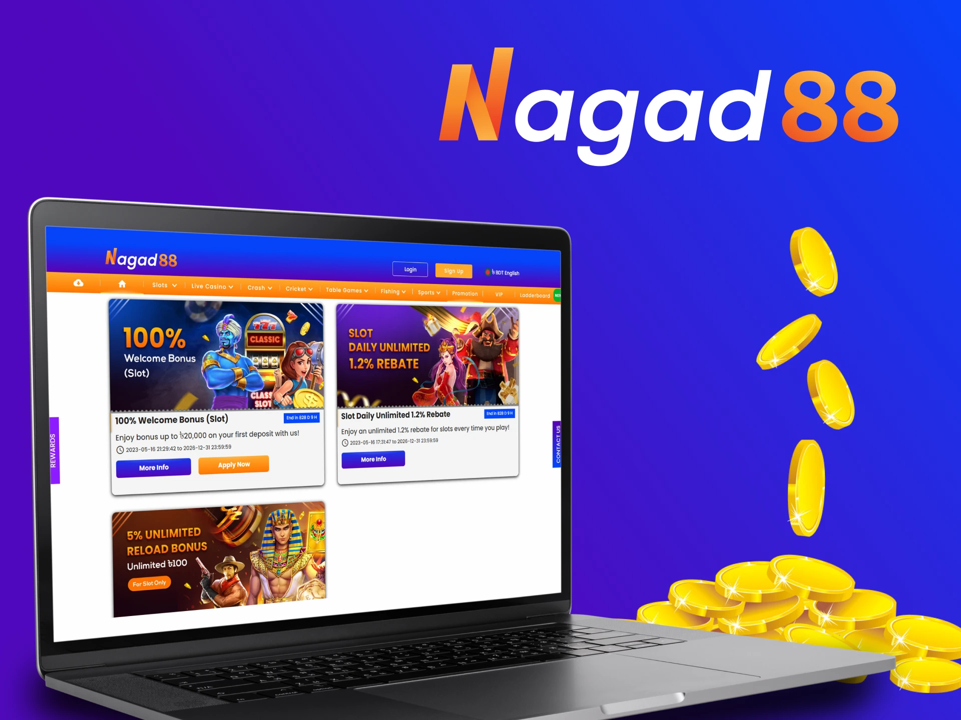 There are many prizes available on the Nagad88 website.