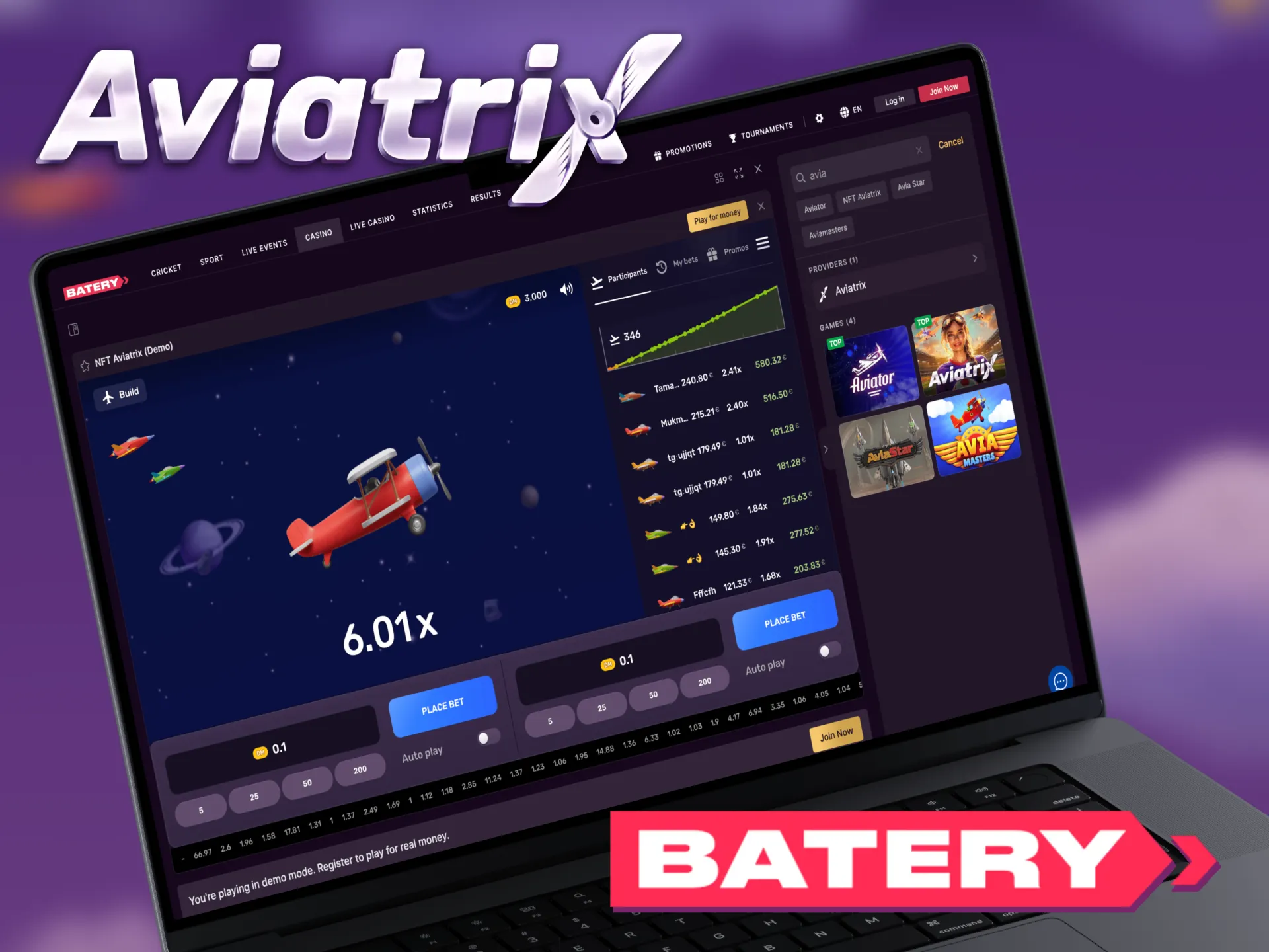 Batery takes a modern approach for players looking to enjoy Aviatrix.