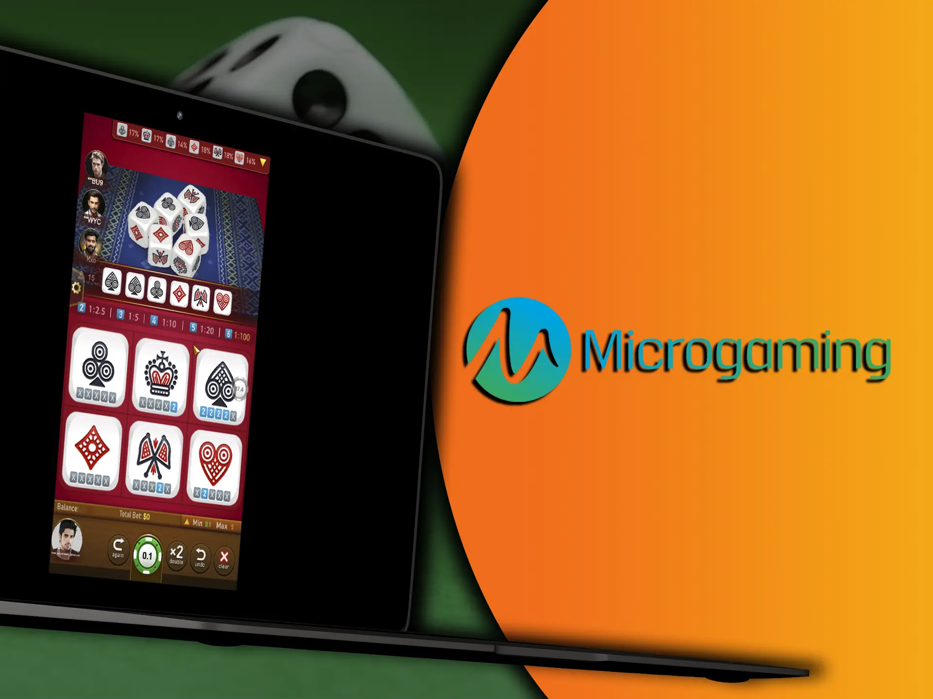 Test your luck in the Jhandi Munda game from provider Microgaming.