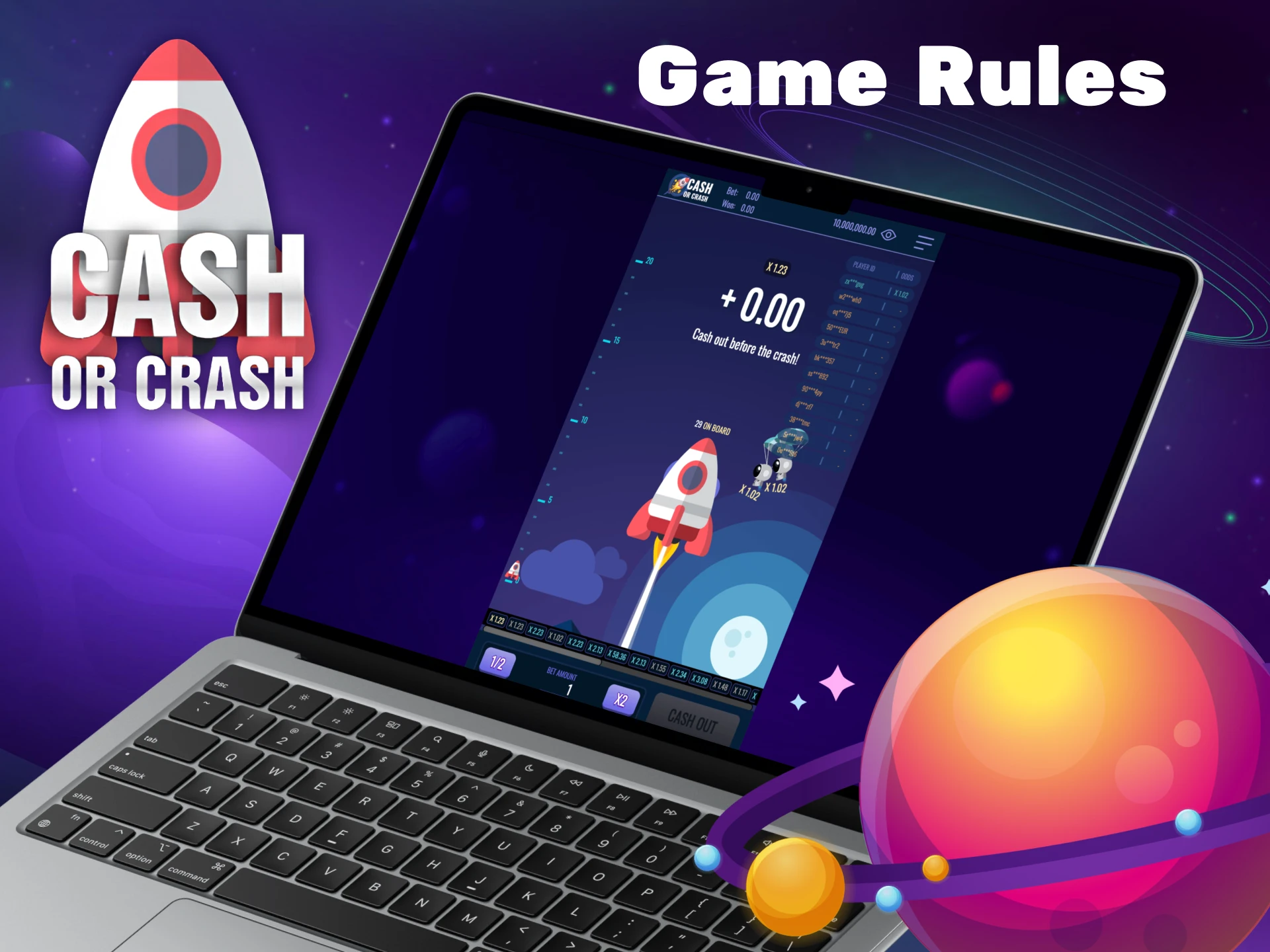 The gameplay of the Cash or Crash is simple.