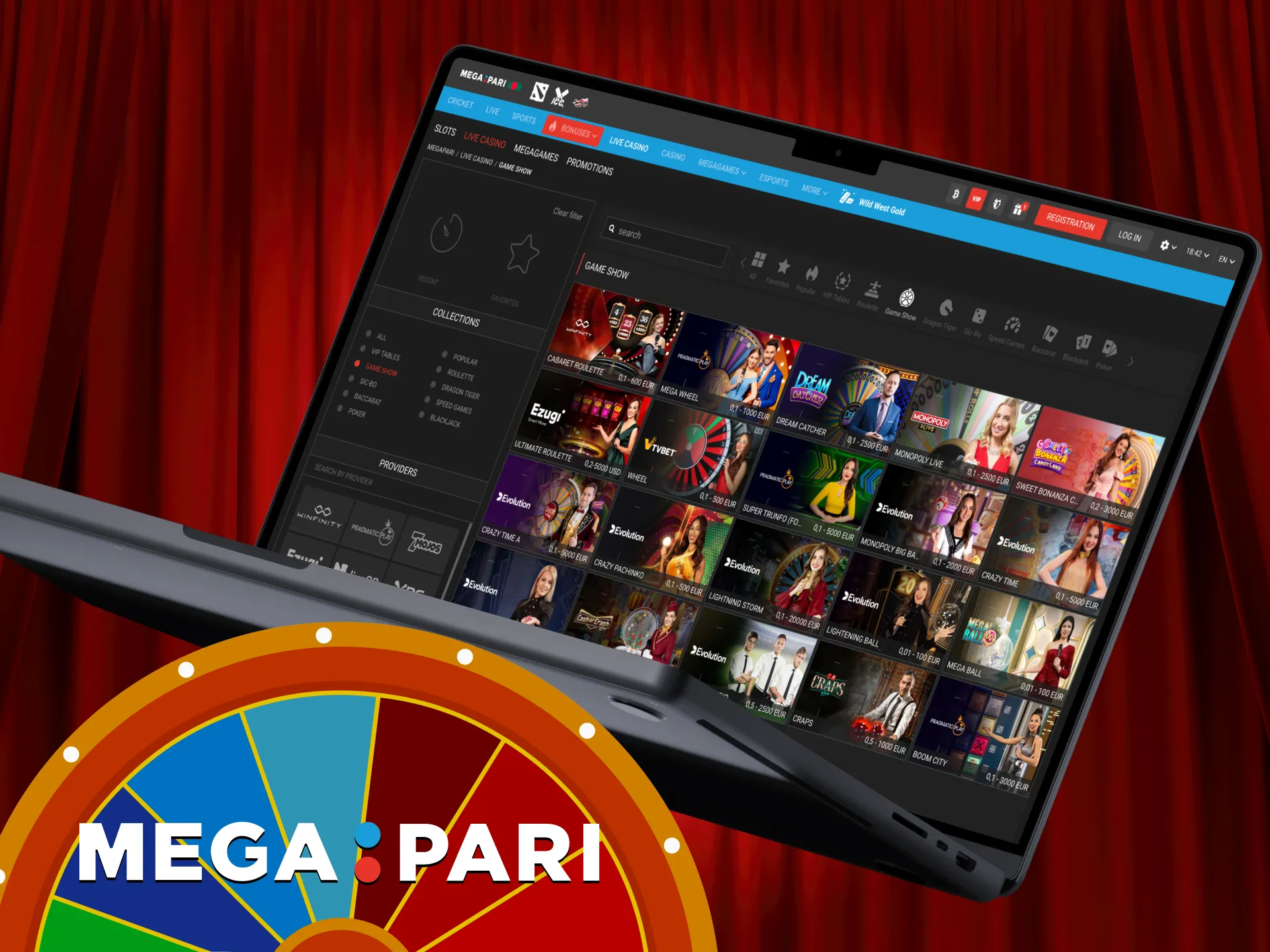 Create a Megapari account and play show games.