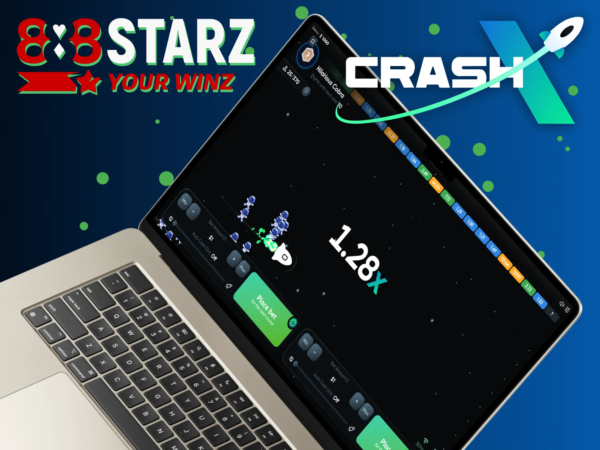 888Starz offers you a quick access to the CrashX game.