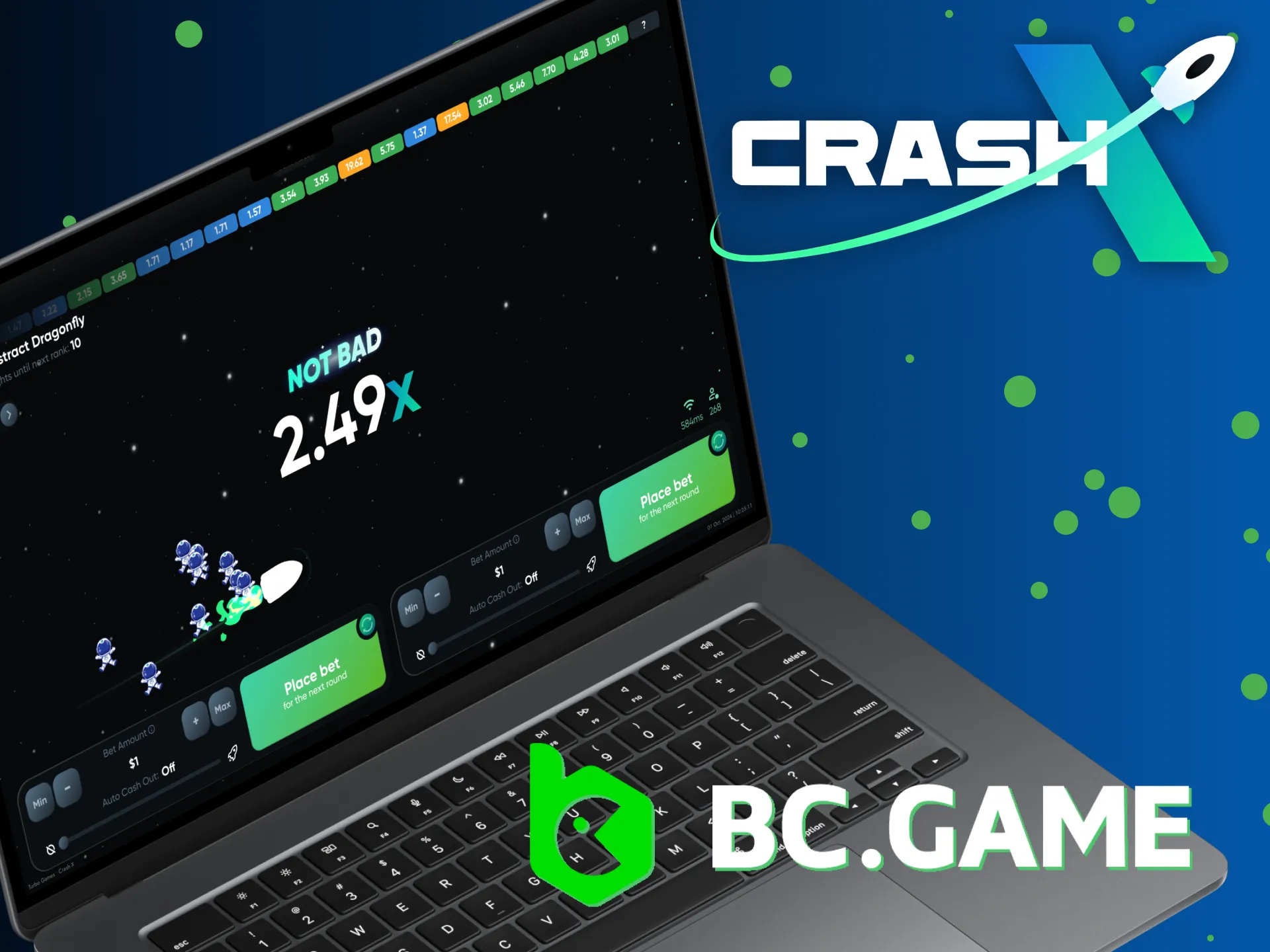 Try demo mode in CrashX game with BC.Game.