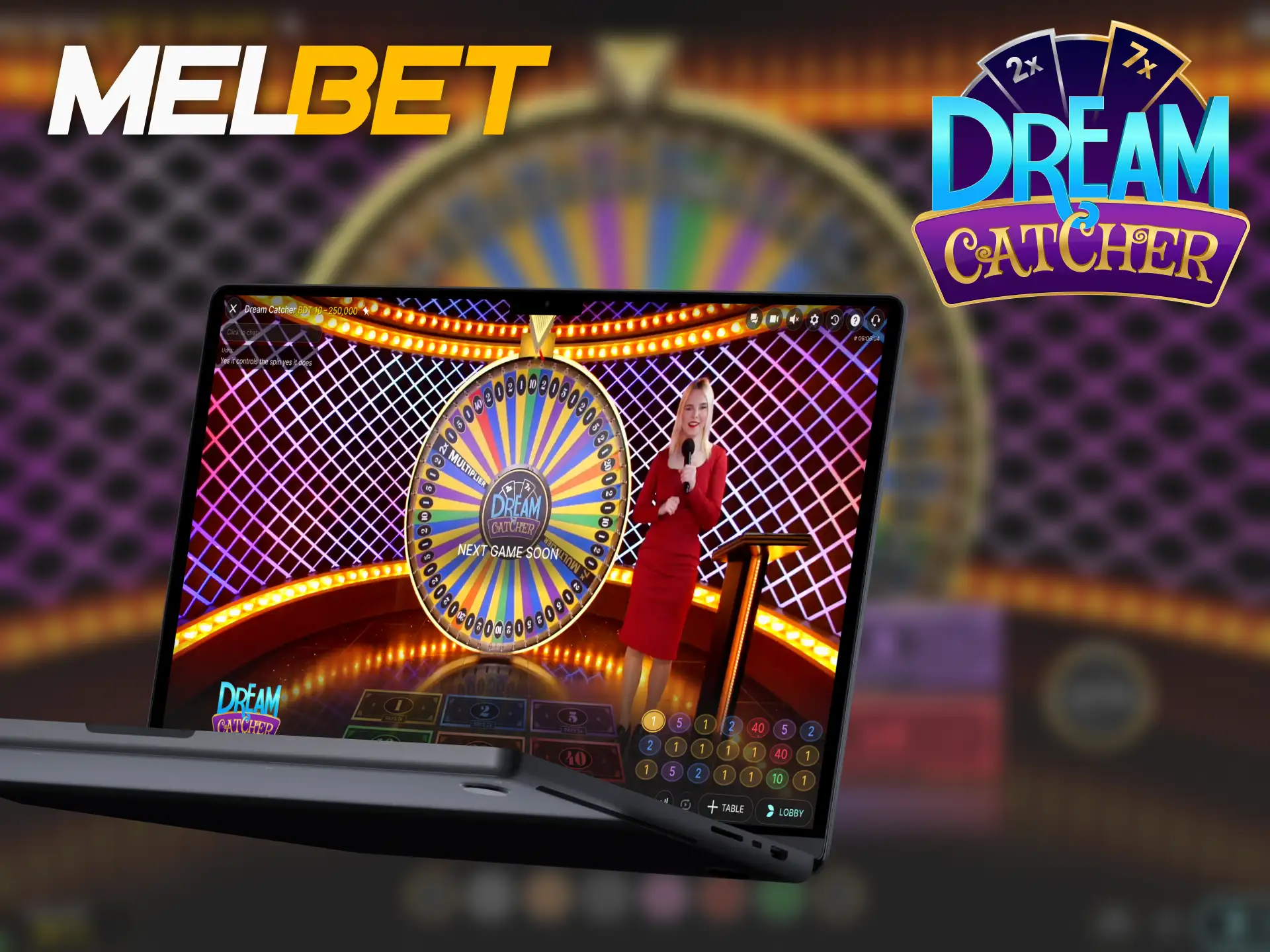 Playing Dream Catcher Live is available at Melbet.