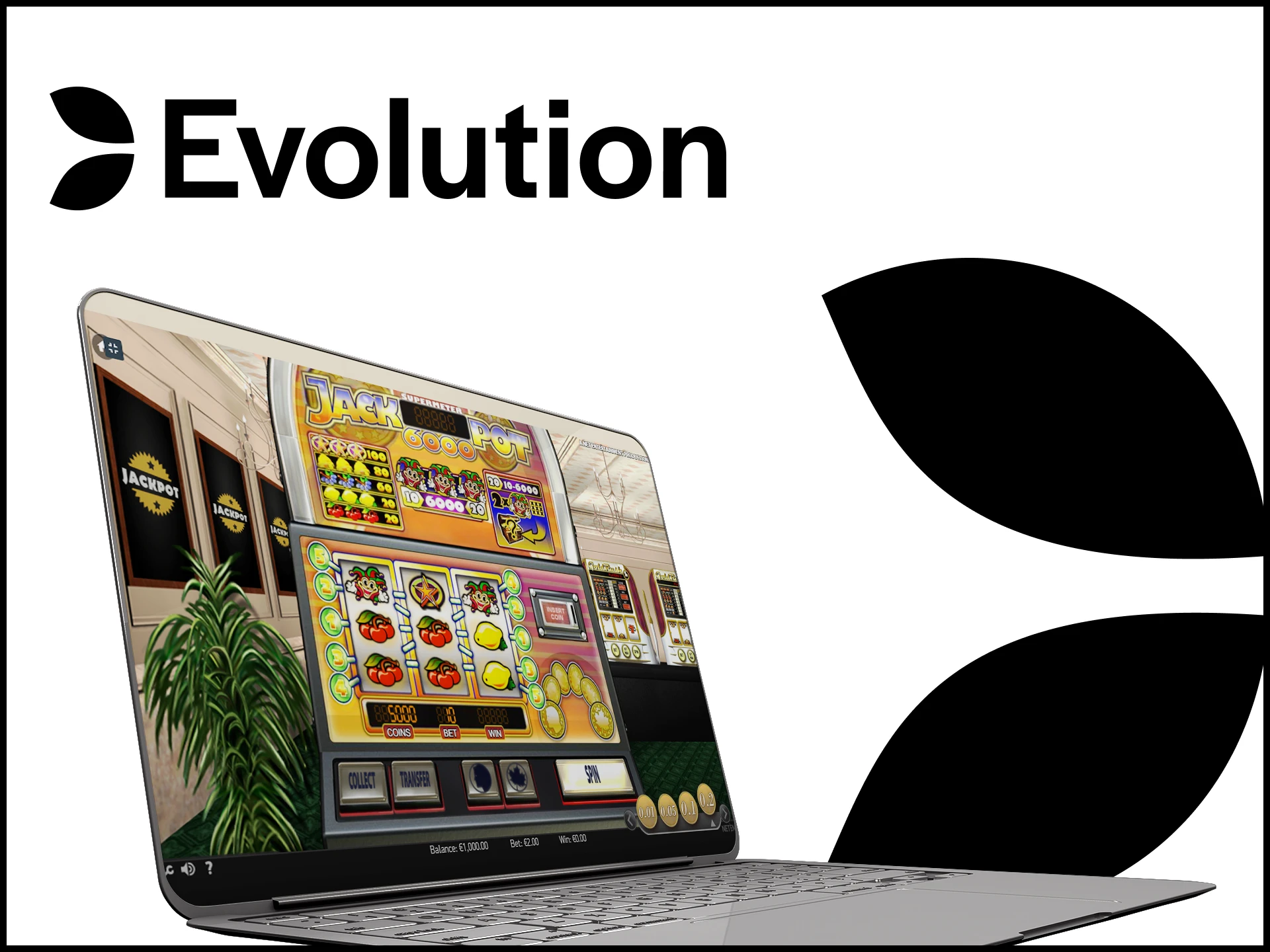 You can play slots from Evolution.