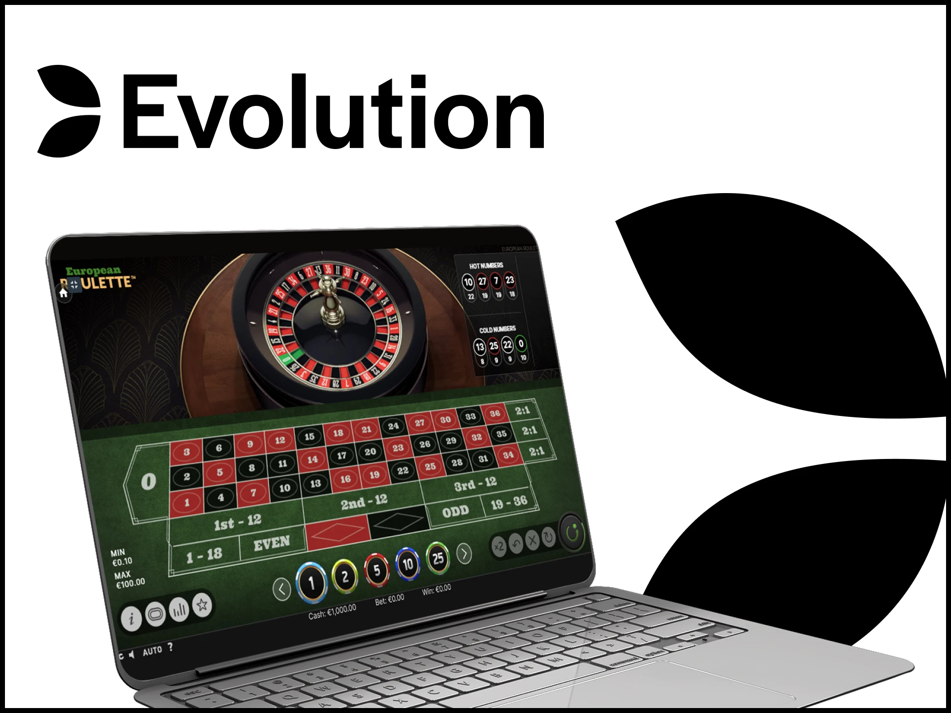 Play roulette from the developer Evolution.