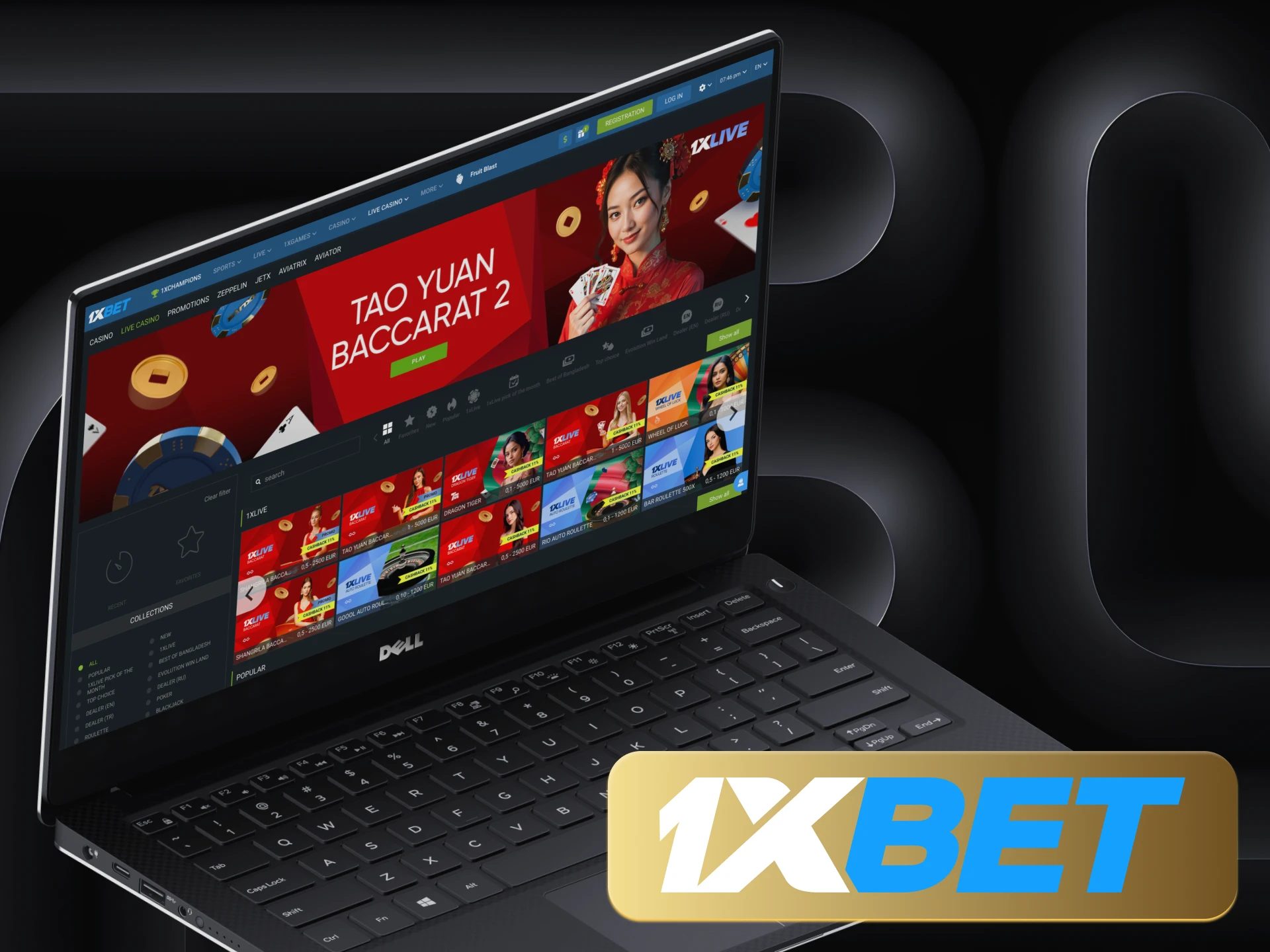 At 1XBET you will find live casino games.