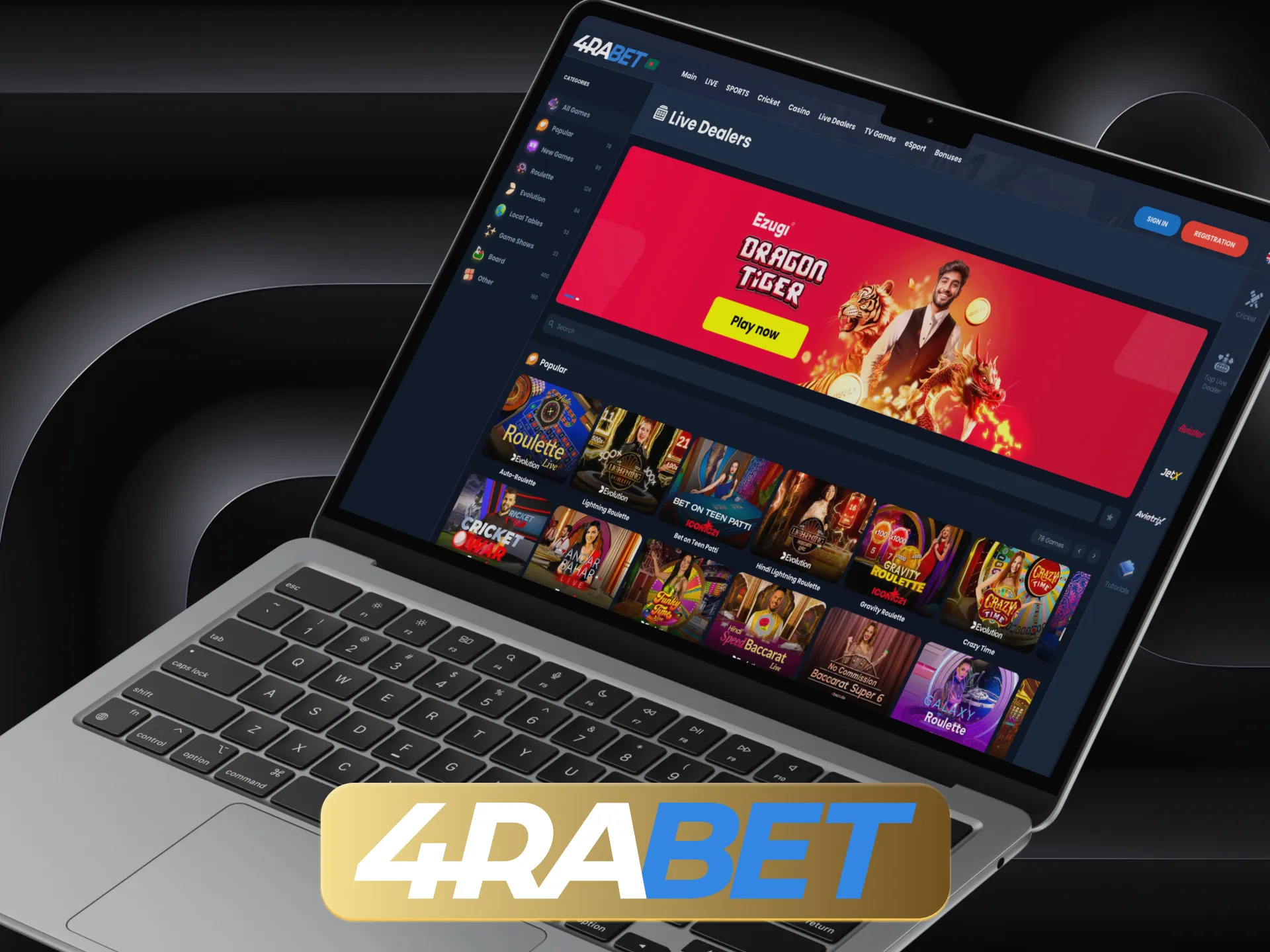 4rabet offers a diverse range of live games.