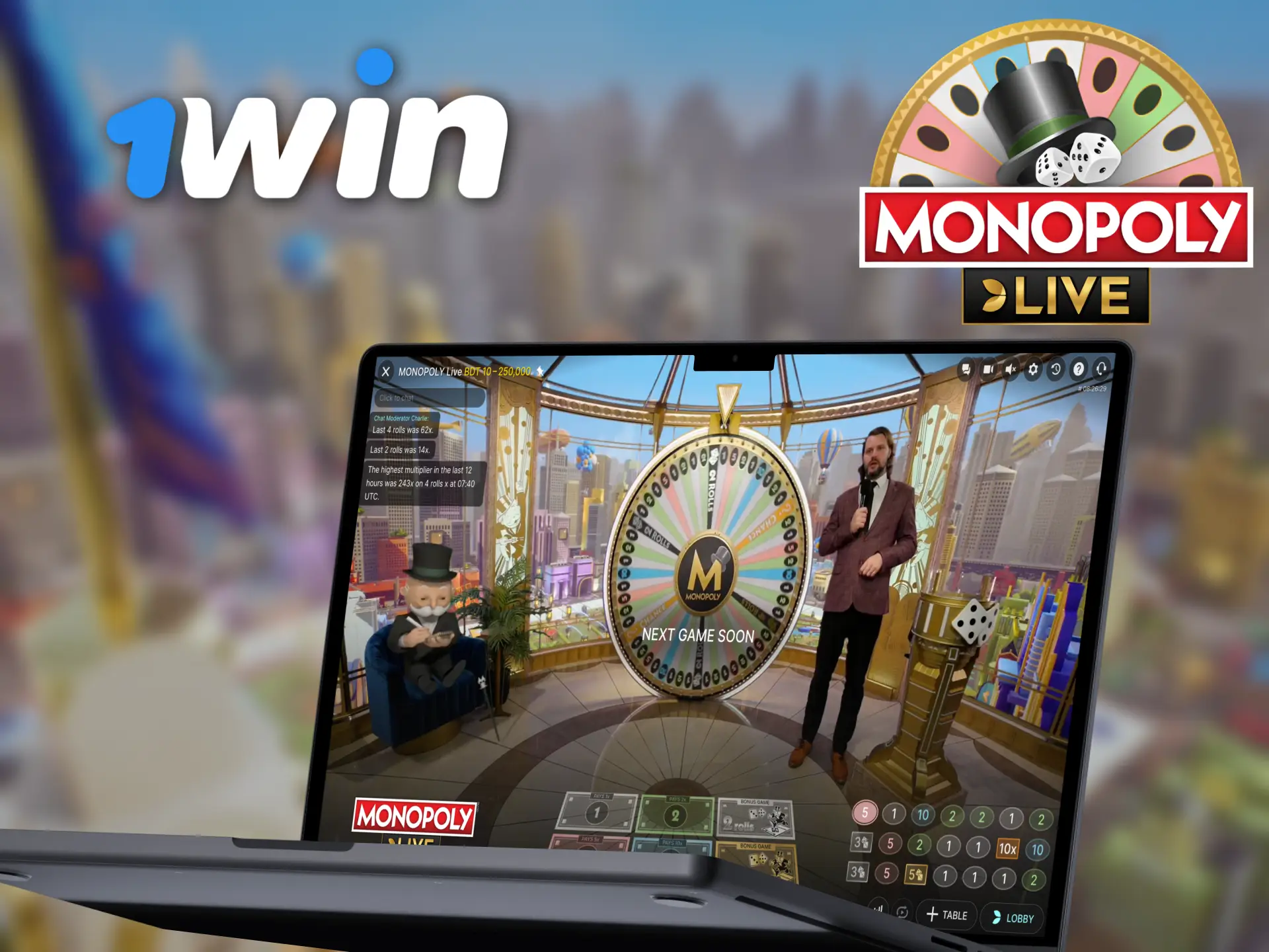 1Win provides you with access to Monopoly Live.