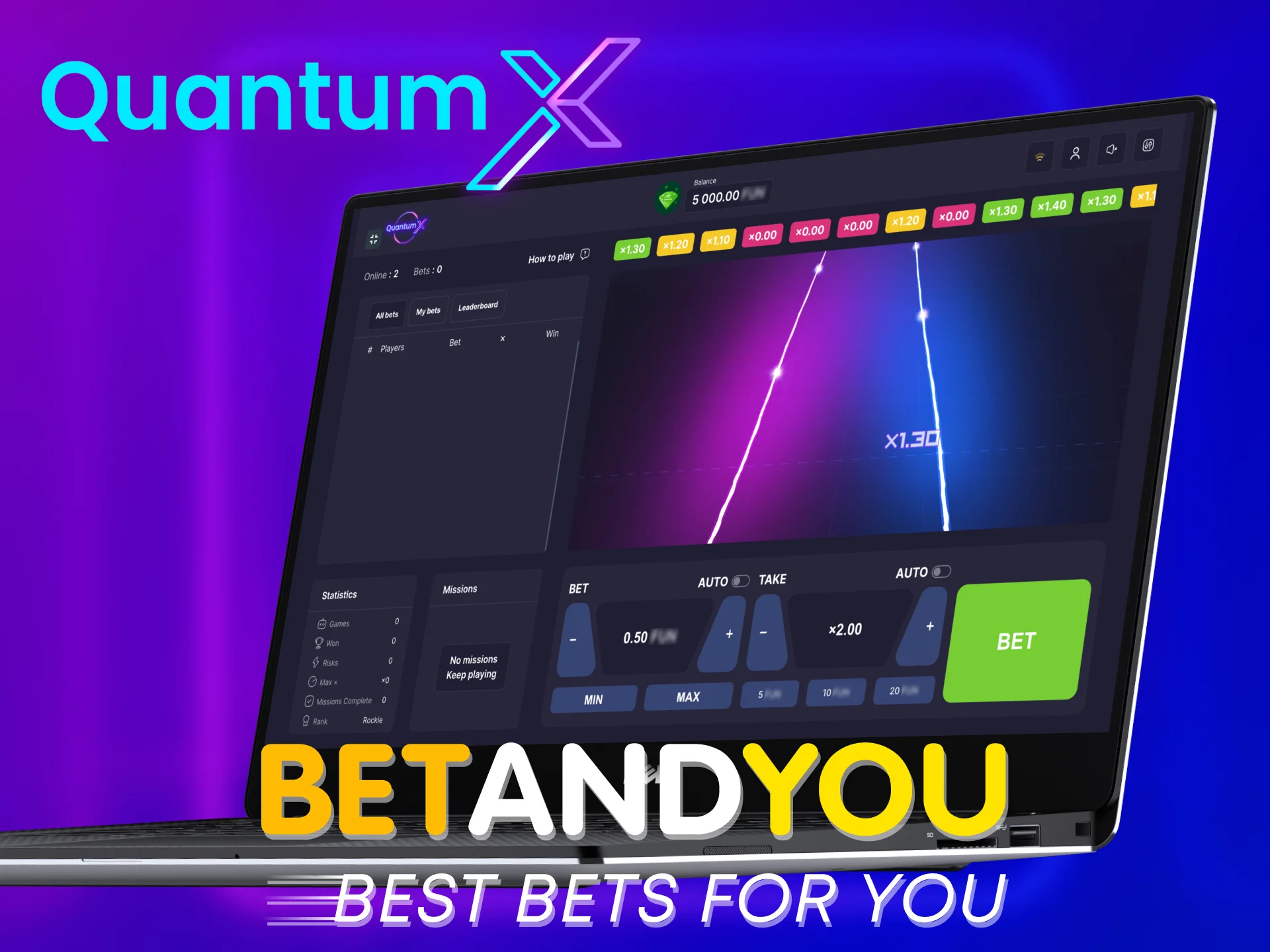 Create an account at Betandyou and start playing Quantum X.