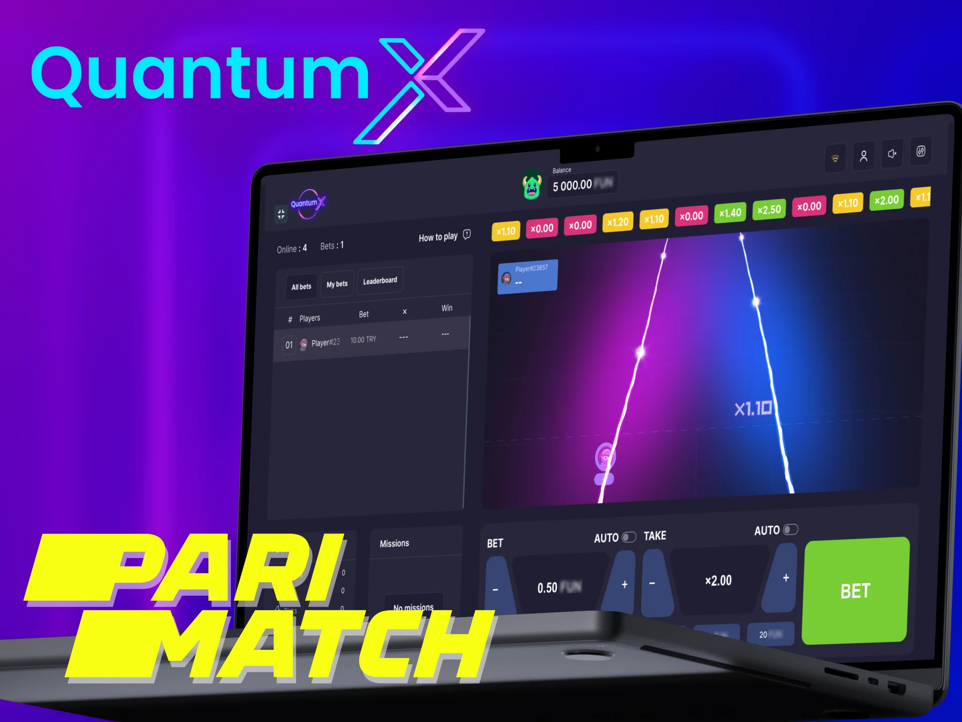 Enjoy Quantum X game at Parimatch platform.