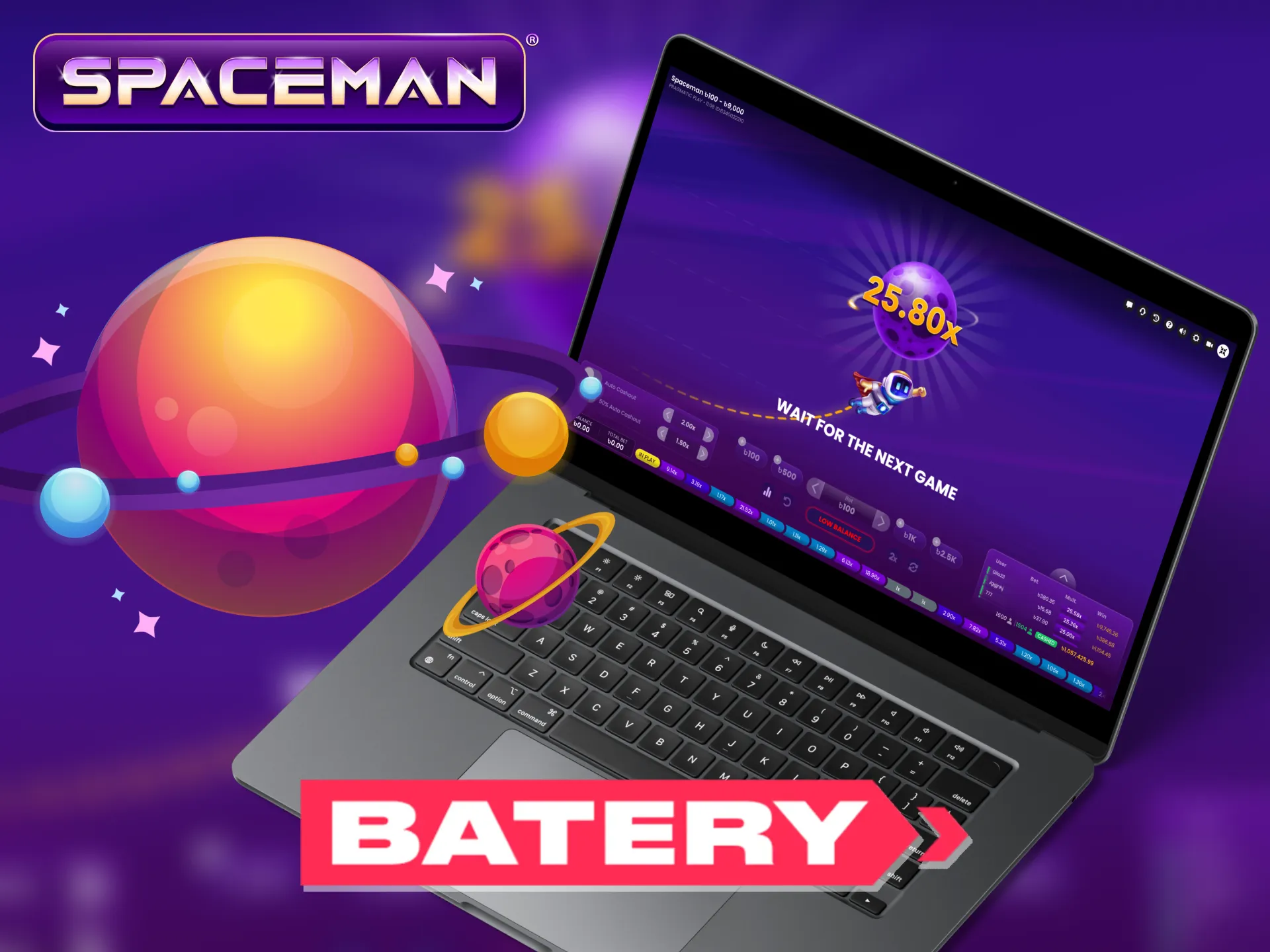 Create an account to get started with Spaceman at Batery.