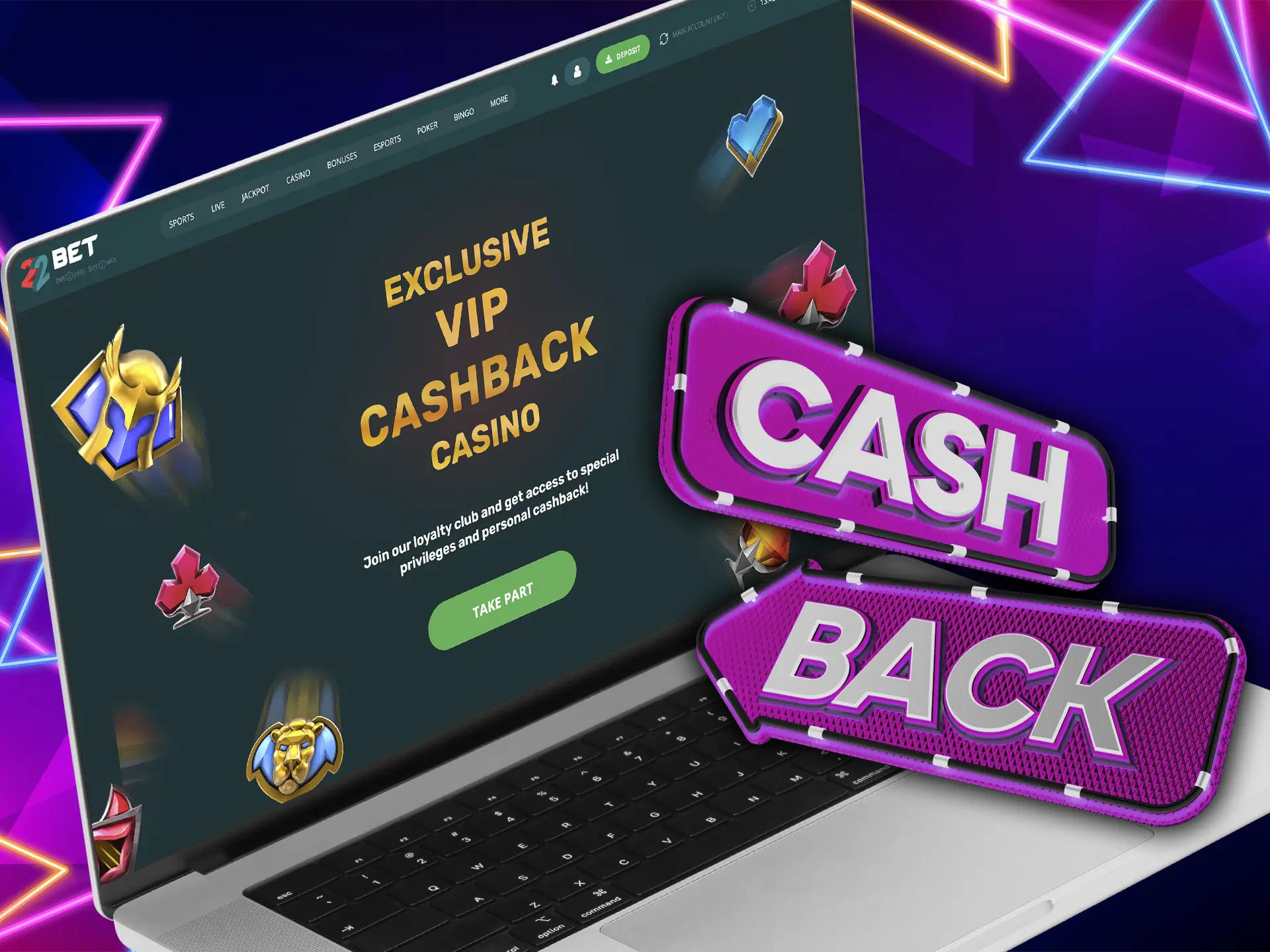 Don't be afraid to lose, because the casino has prepared for you a cashback, which will instantly give you back some of your money.