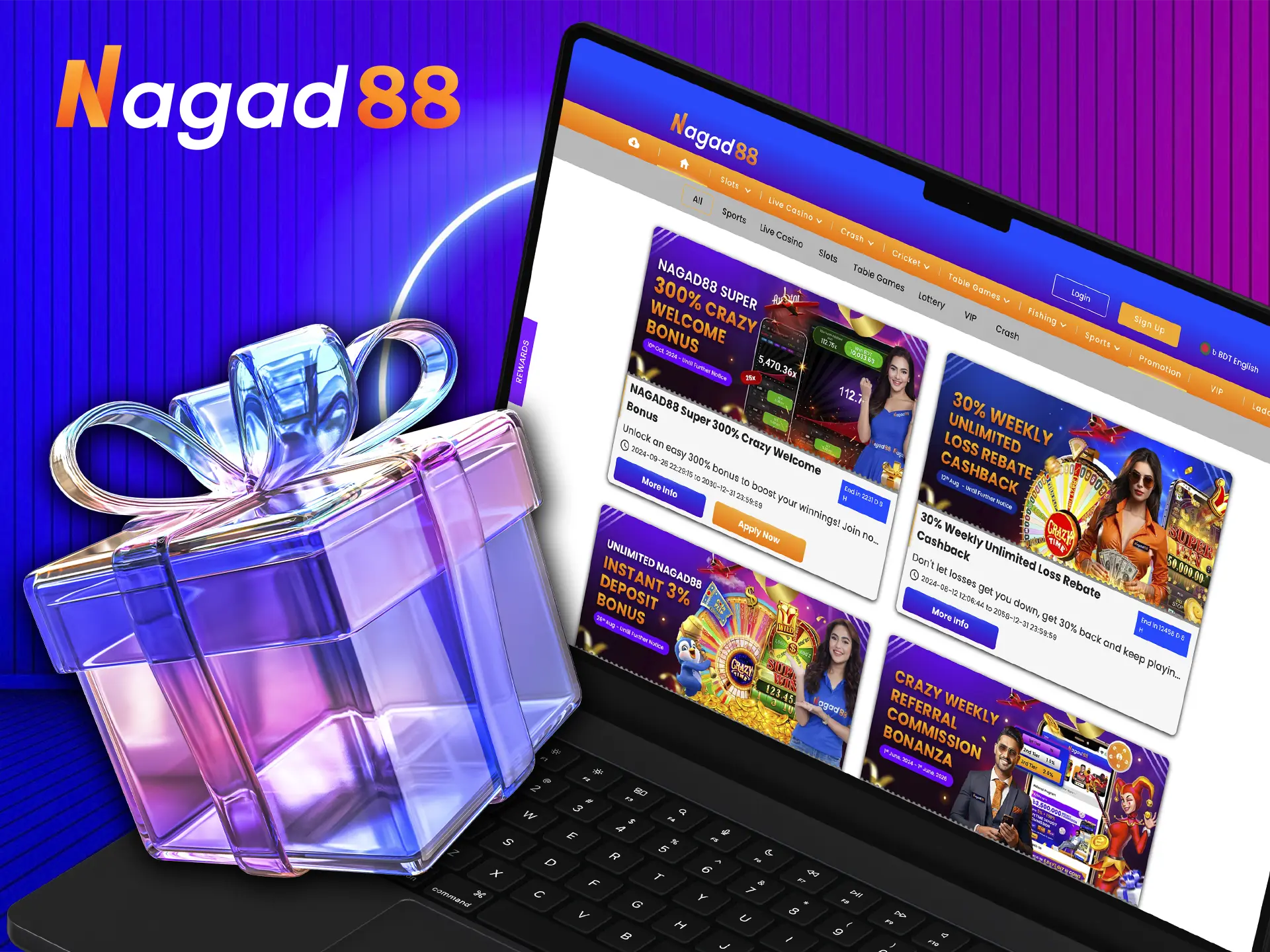 Unforgettable emotions will give you a bonus programme from Nagad88 Casino.