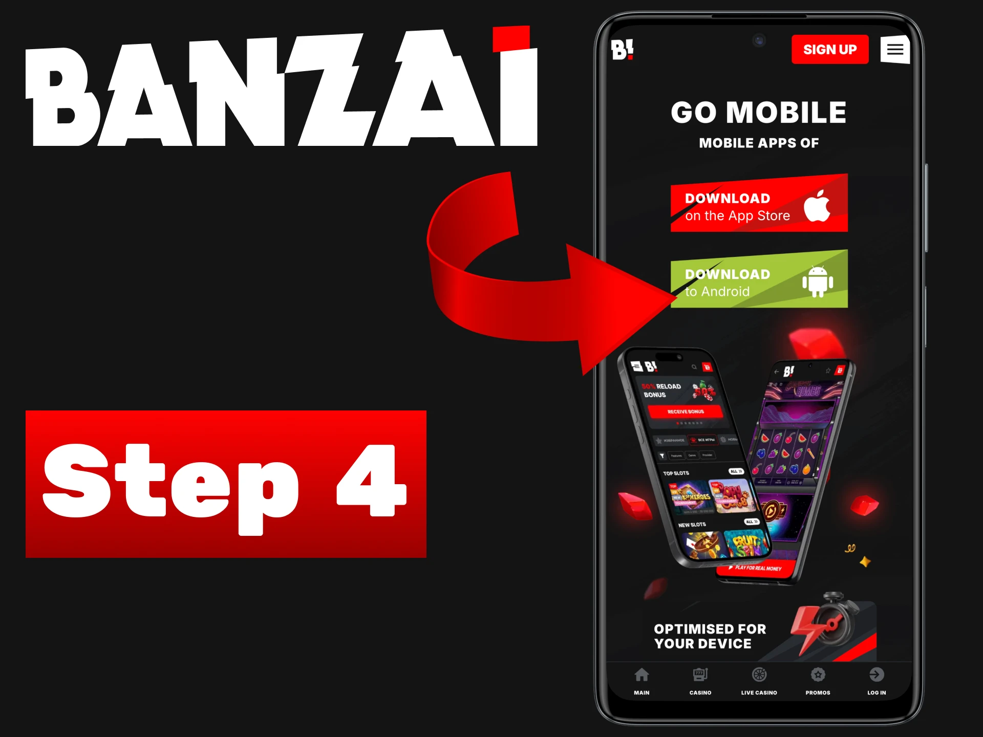 Click on the button to download Banzai apk.