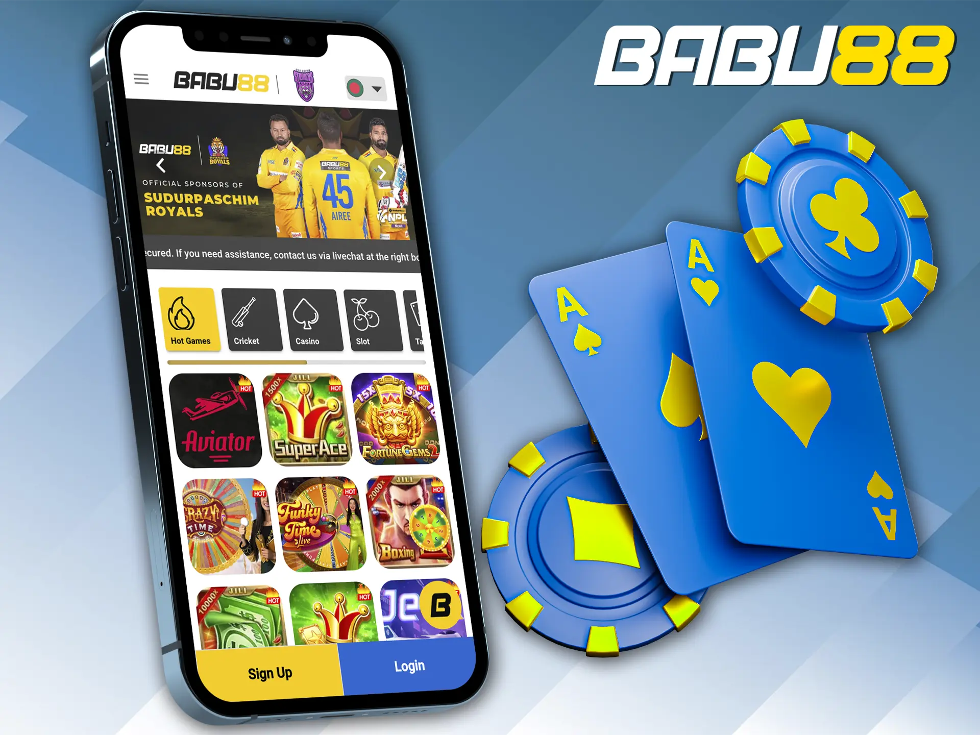 Download the Babu88 app and test your luck at slots and casino games.