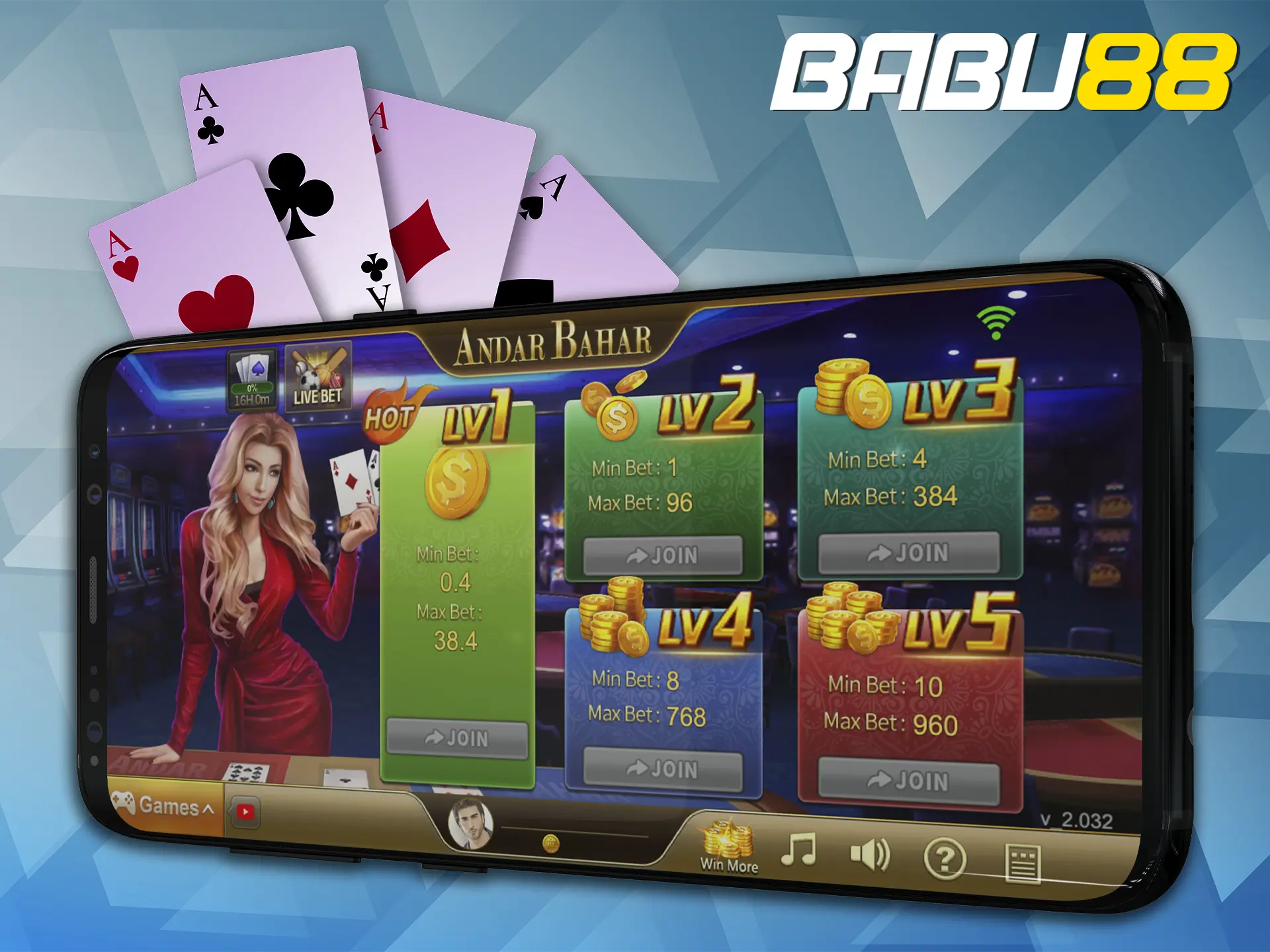 Show off your skills with Andar Bahar games from Babu88 Casino.