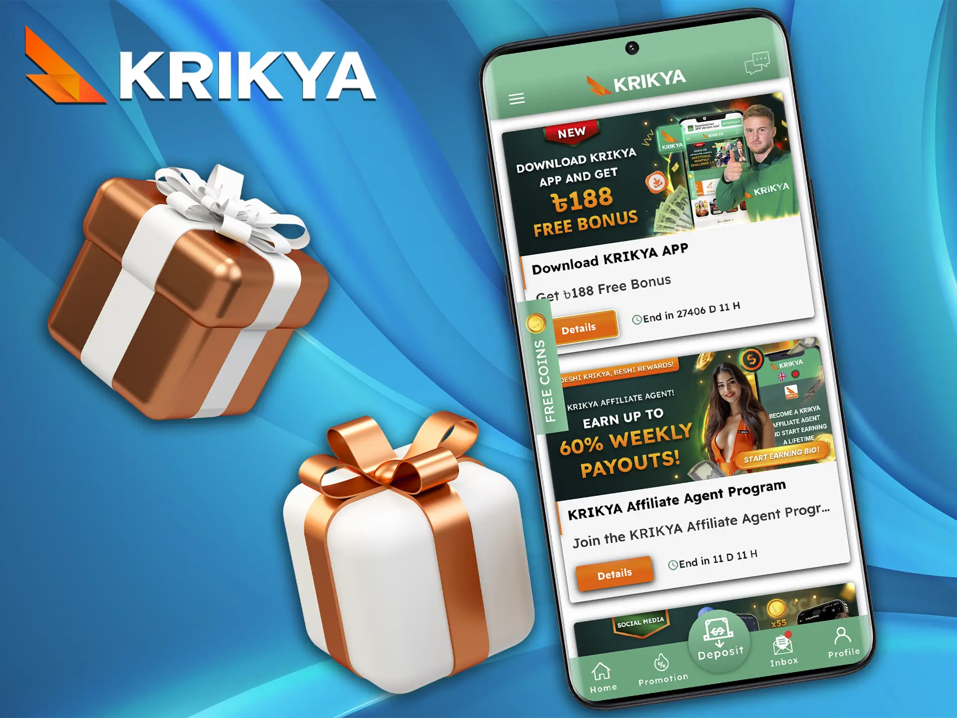 Download the Krikya app and get the bonus.