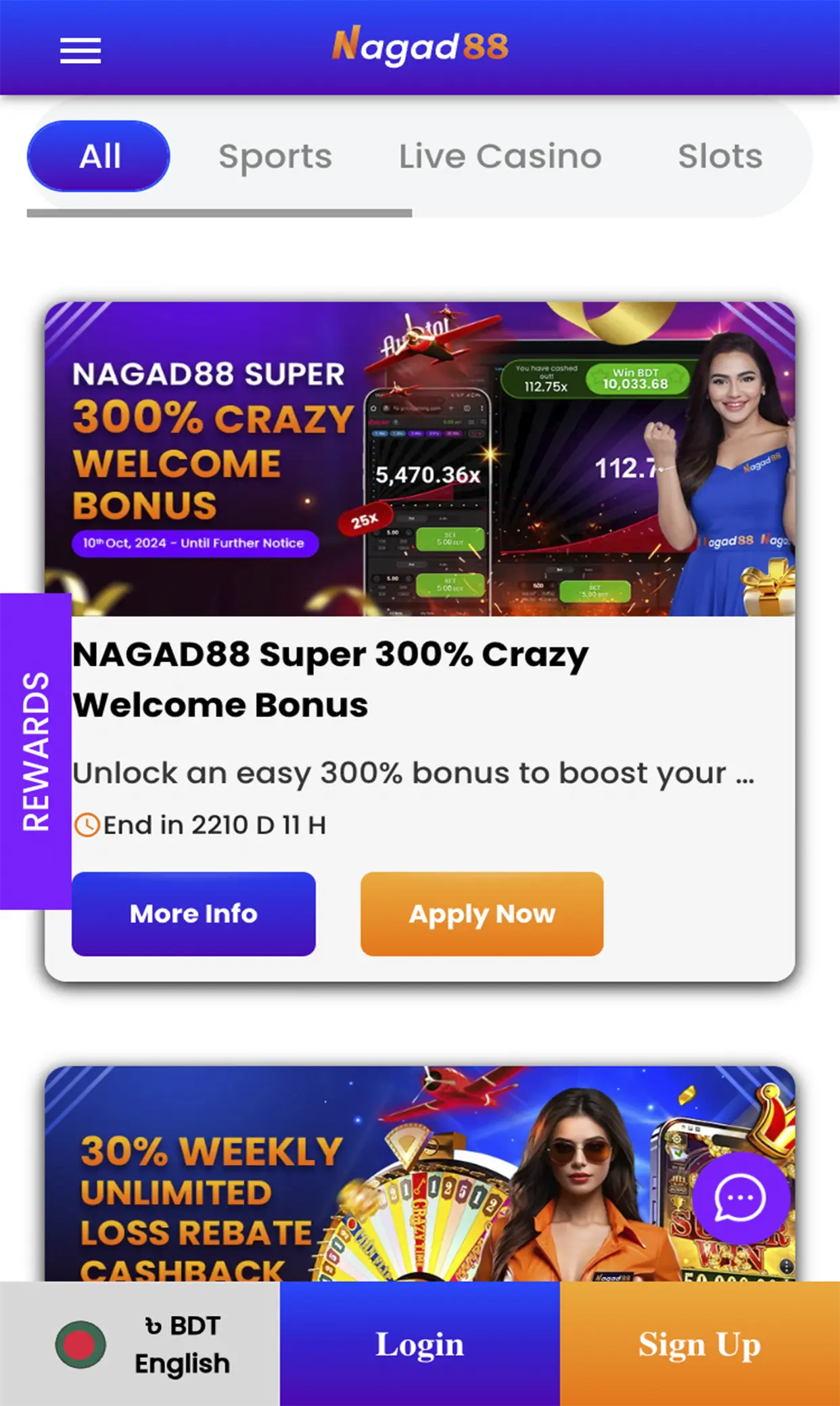 Bonuses and promotions from Nagad88 Casino.