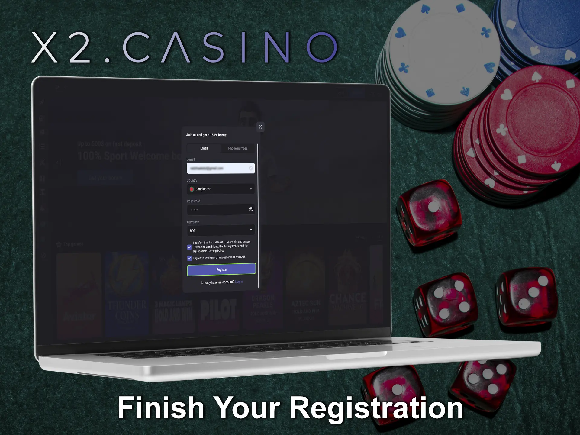 Finish your registration and dive into the exciting world of the best slots from X2 Casino.