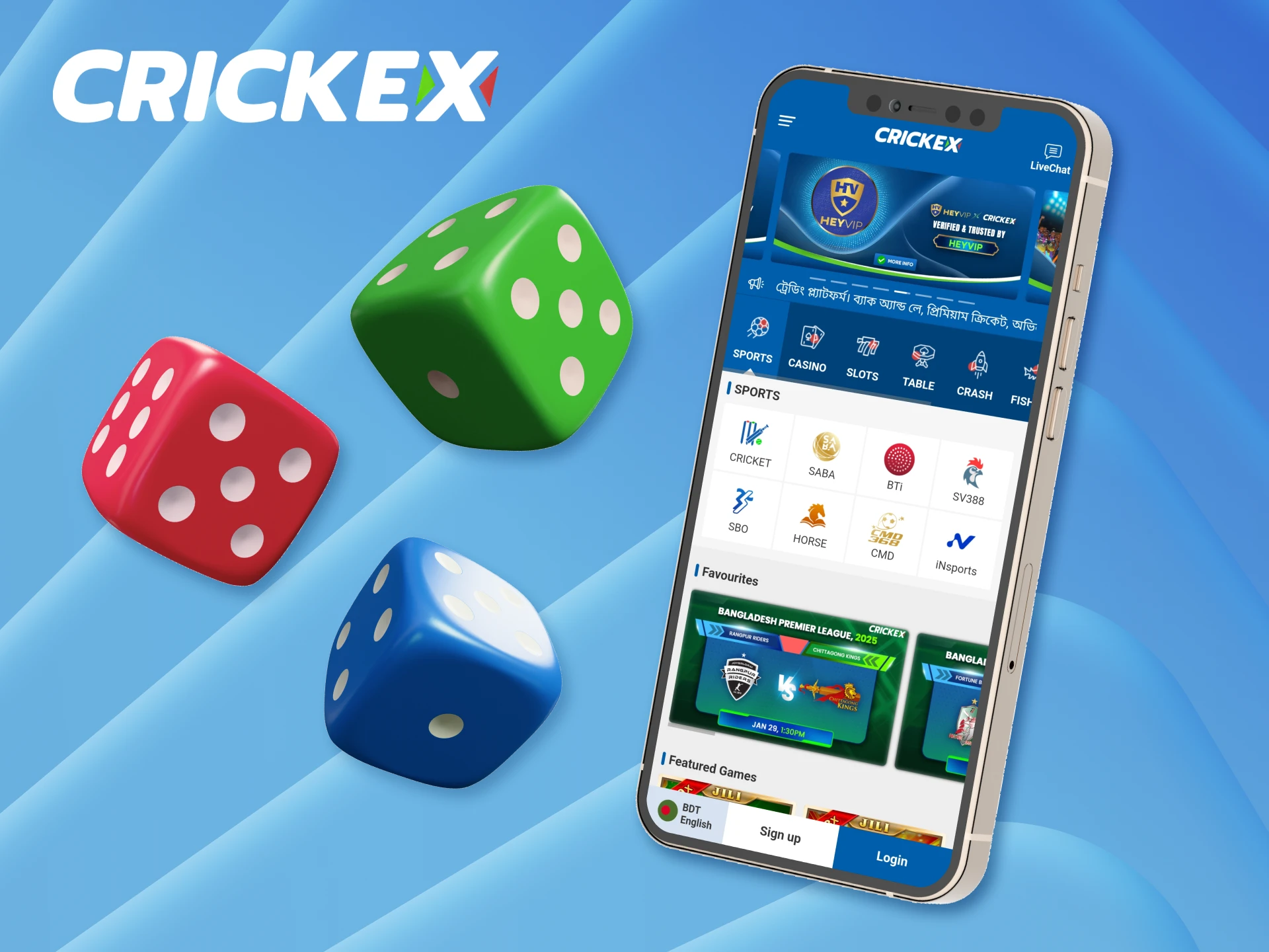 Enjoy the fun of casino games at the Crickex app.