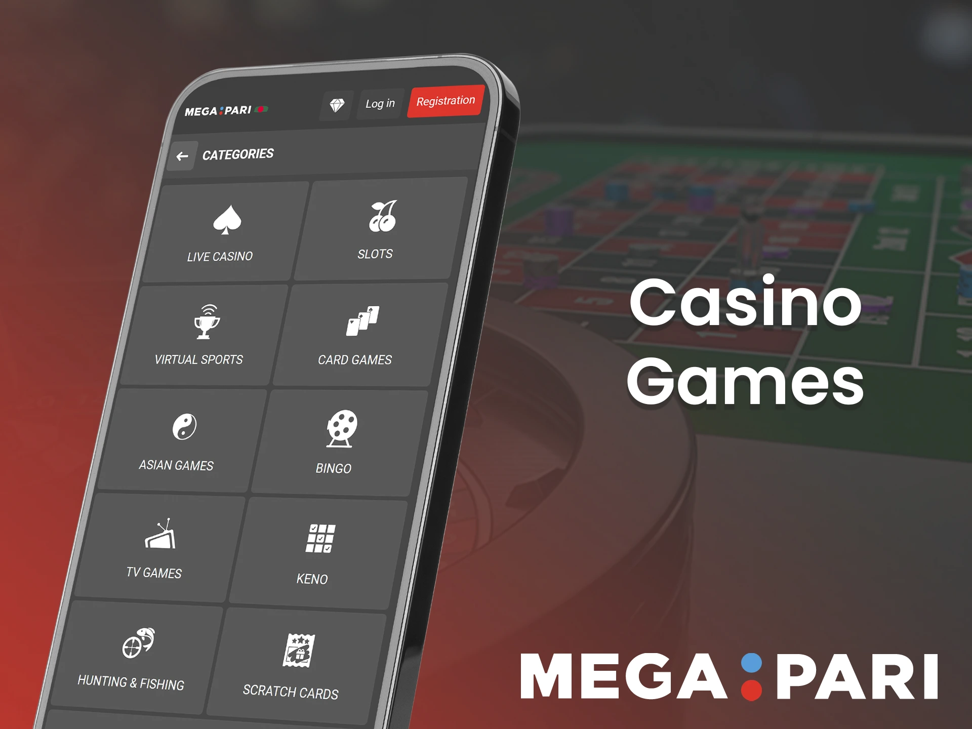 Megapari casino app has a lot of classic and modern games.