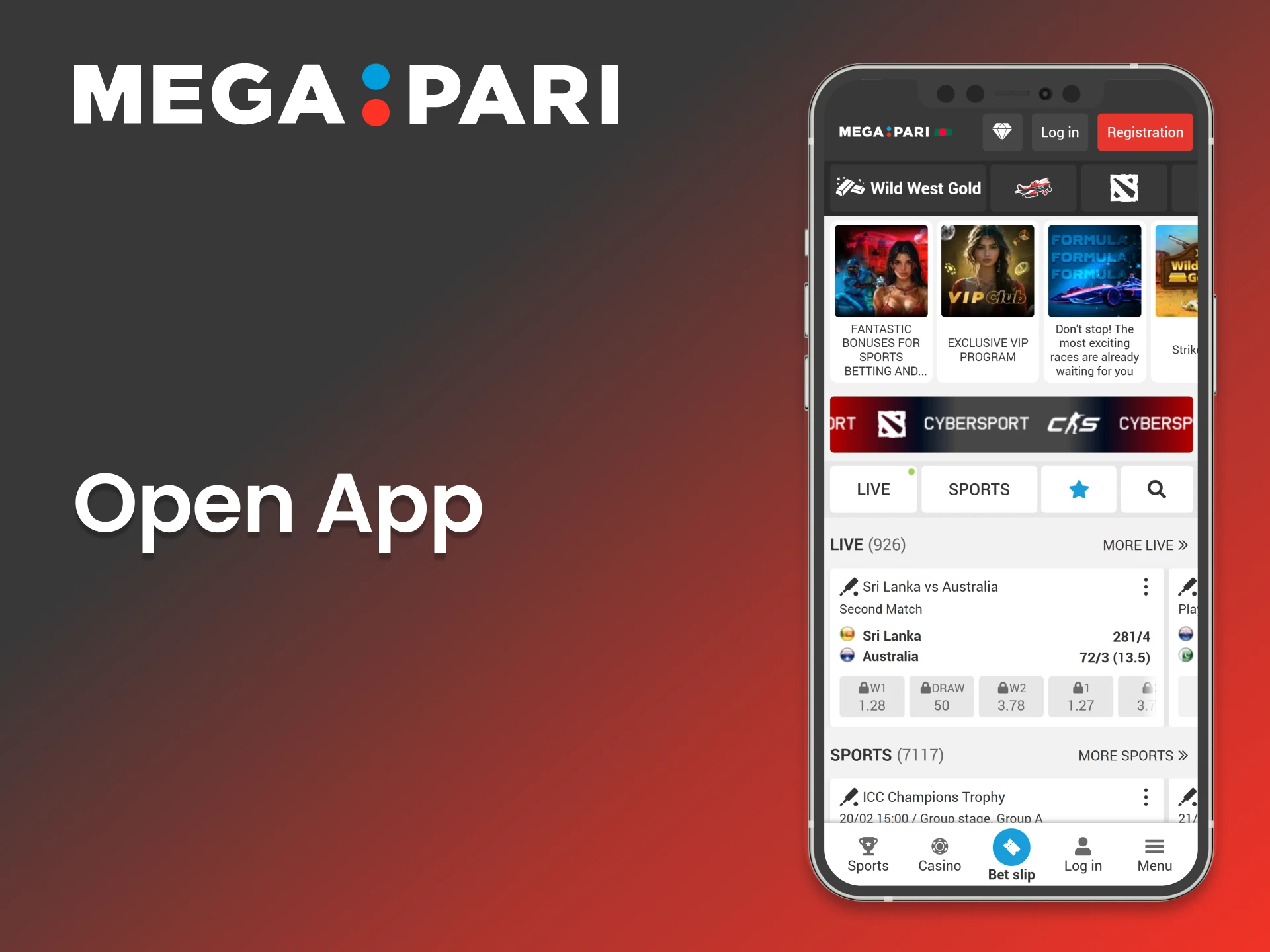 Launch the installed Megapari casino app.