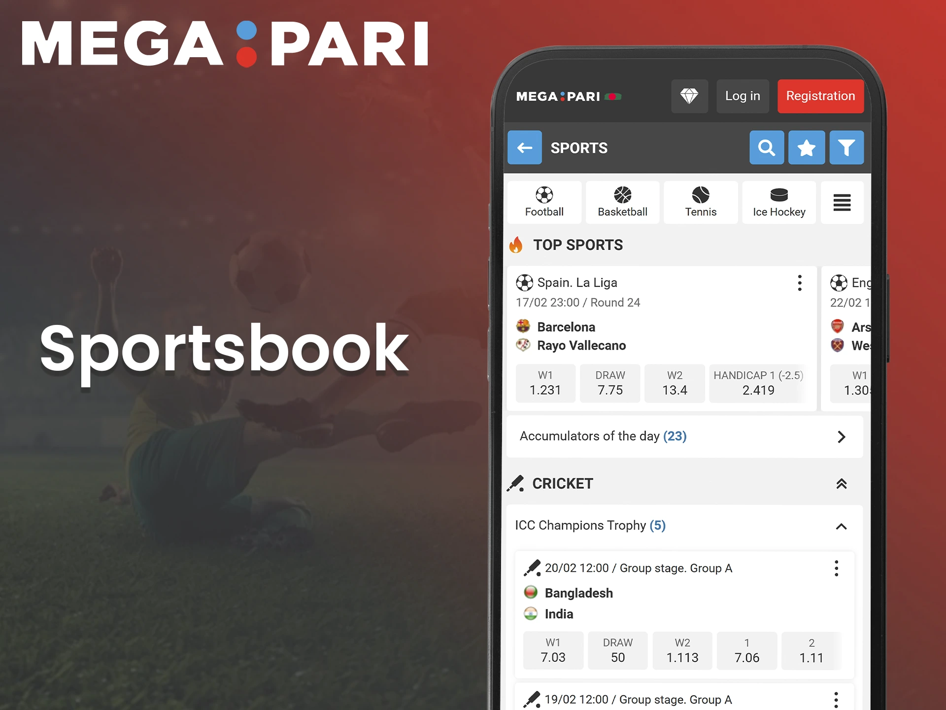 Place your sports bets with Megapari app.