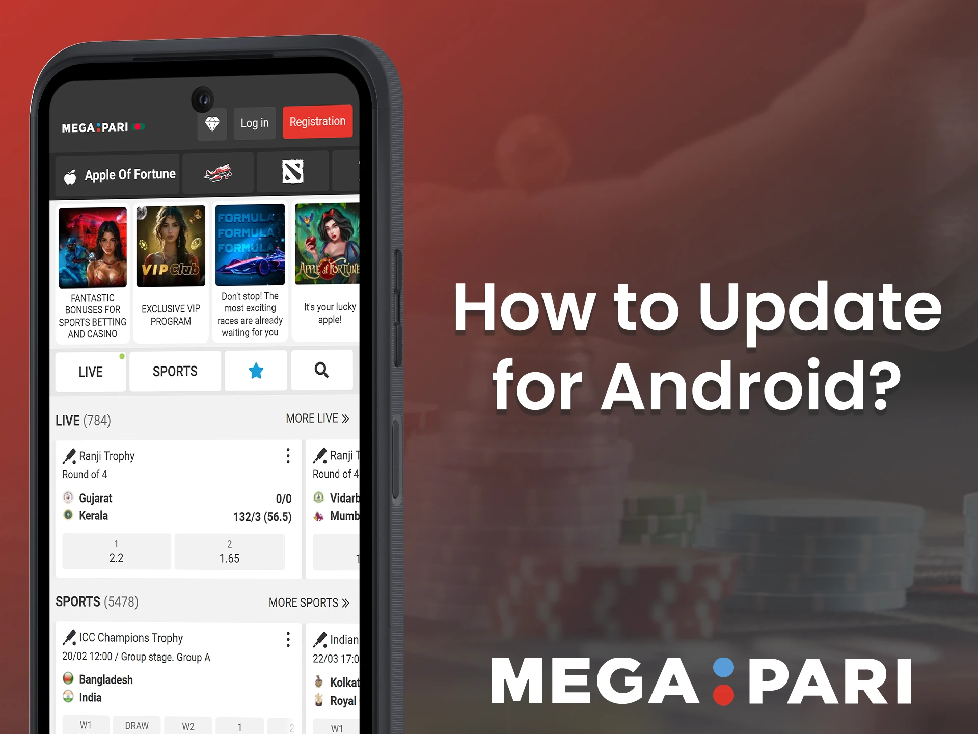 It's important to update the Megapari apk up to the latest version.