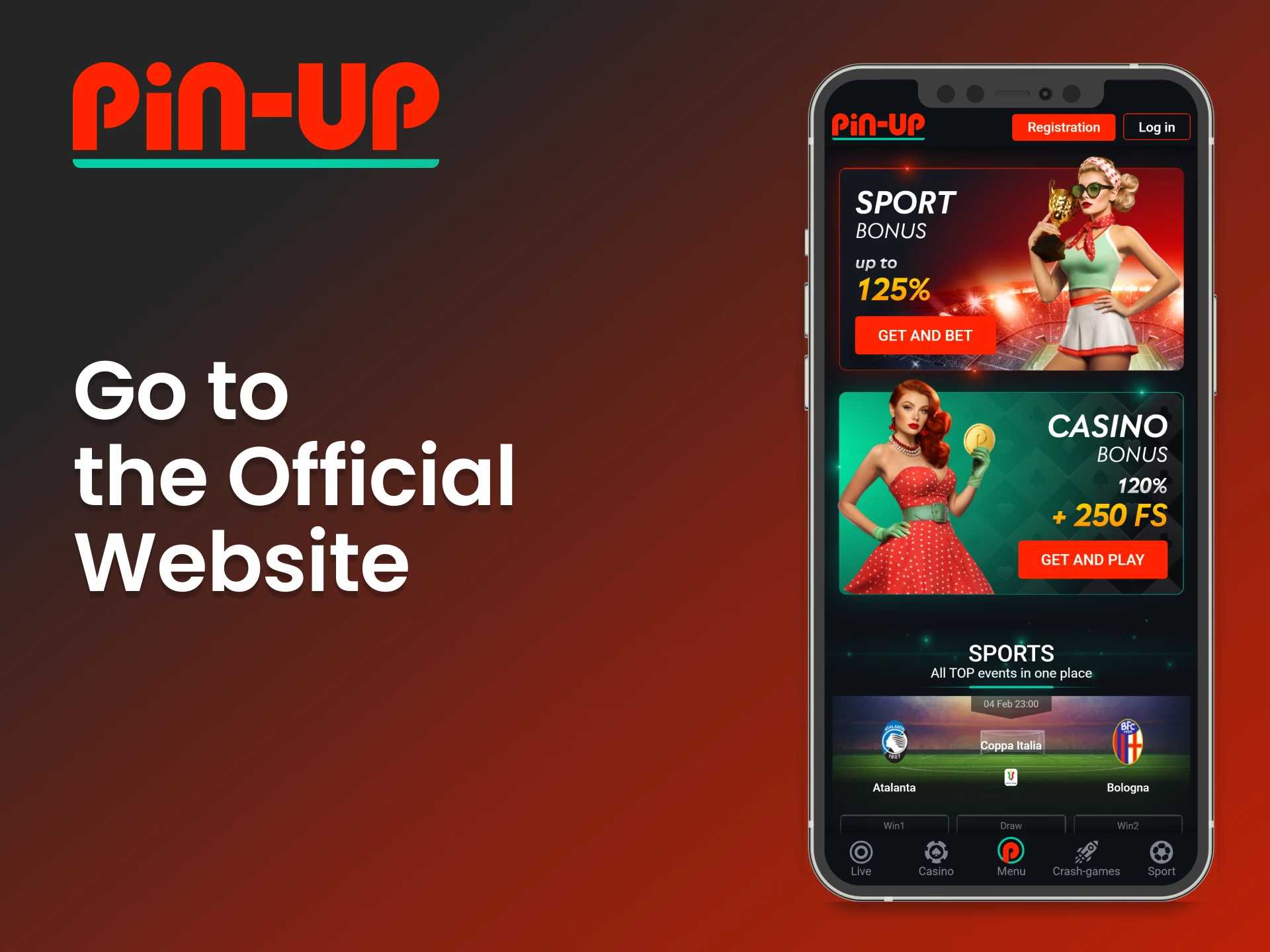 Head over to the official Pin Up casino website.