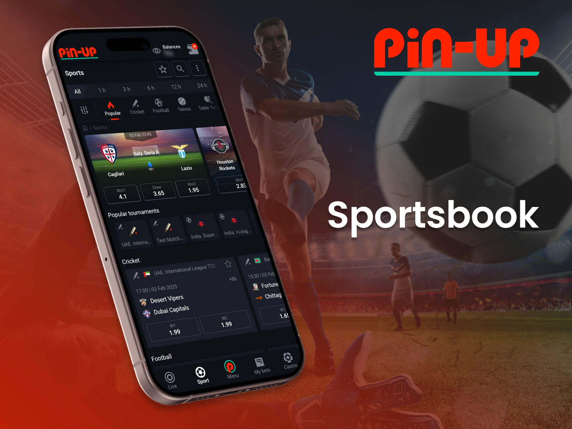 Bet on your favorite sports with ease via the Pin Up casino app.