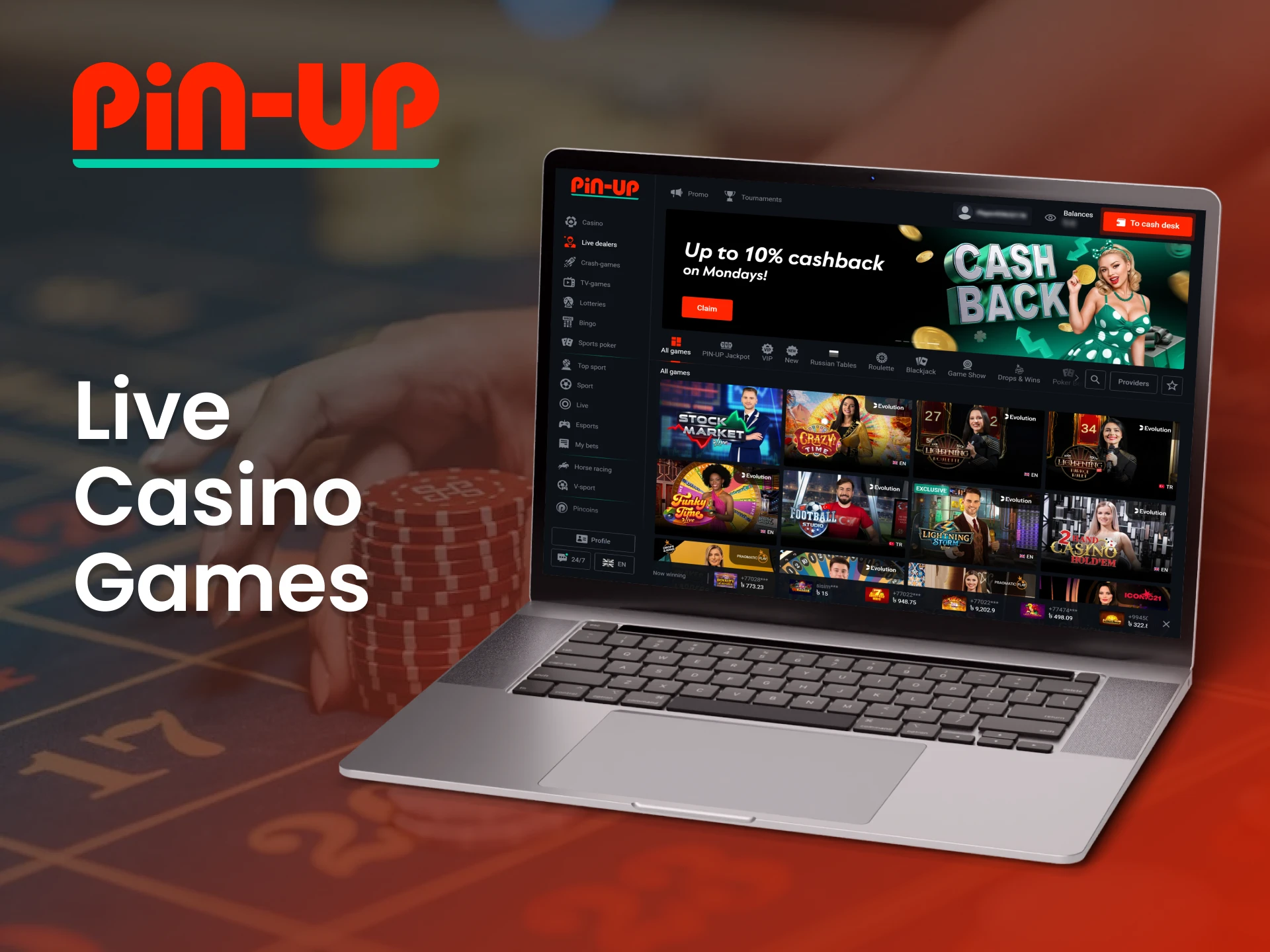 Play with real dealers online via Pin Up casino.