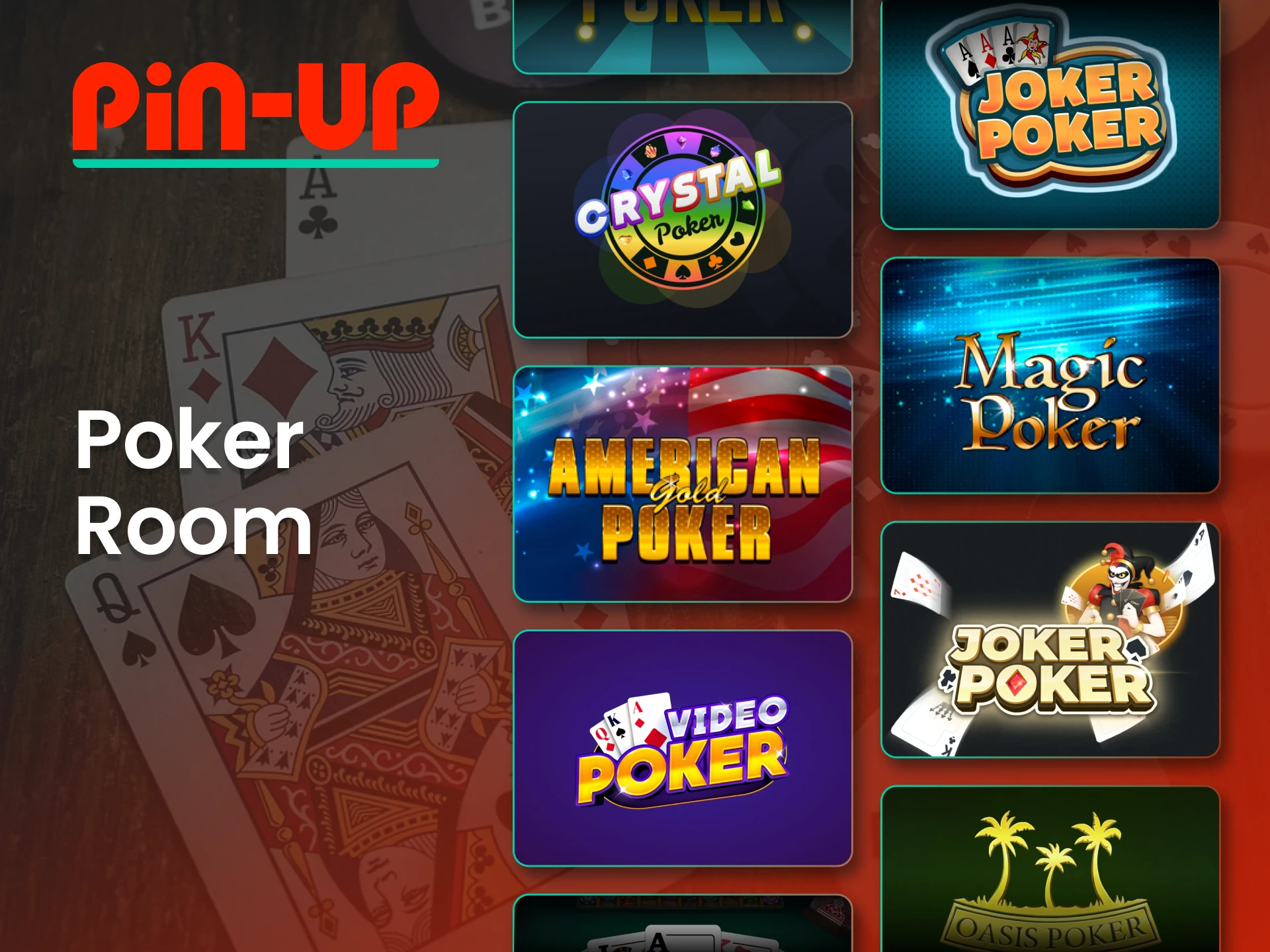 Discover a wide range of poker variants and tournaments at the Pin Up online casino.